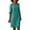 #Green, variant on Rigardu Women's Fashionable And Comfortable V Neck Half Sleeved Cotton And Linen Short Dress Blue + M