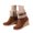 Brown, variant on Winter Wedge Snow Boots for Women Suede Buckle Zipper Outdoor Work Walking Ankle Booties