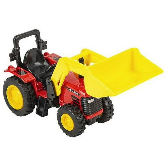Rhode Island Novelty - Pull Back Die-Cast Metal Vehicle - SCOOP TRACTOR (Red - 6 inch)