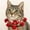 D, variant on Knitted Pet Collar Bibs, Adjustable Lily of the Valley Pattern Neck Collar, Soft Knit Decorative Accessories for Cats Dogs, Multi-purpose Pet Photography Props, Yellow