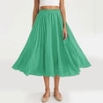 thumbnail image 2 of Bixock Women's Pleated Maxi Skirt,Casual Flared SkirtSummer Solid Color Elastic Waist Stretchy Comfortable for Vacation, 2 of 5