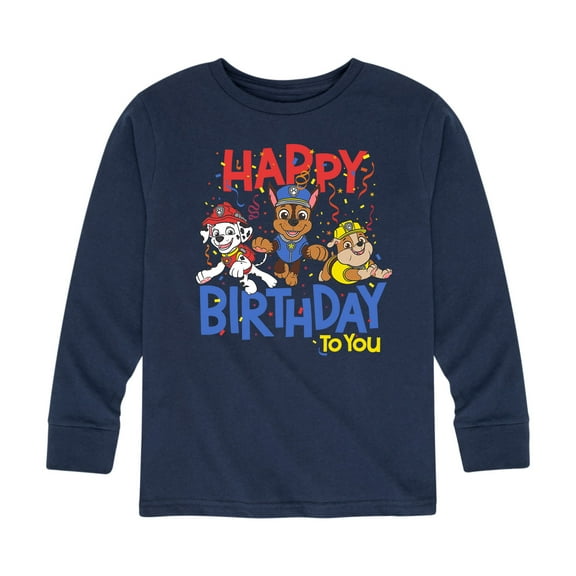 Paw Patrol - Happy Birthday - Toddler And Youth Long Sleeve Graphic T-Shirt