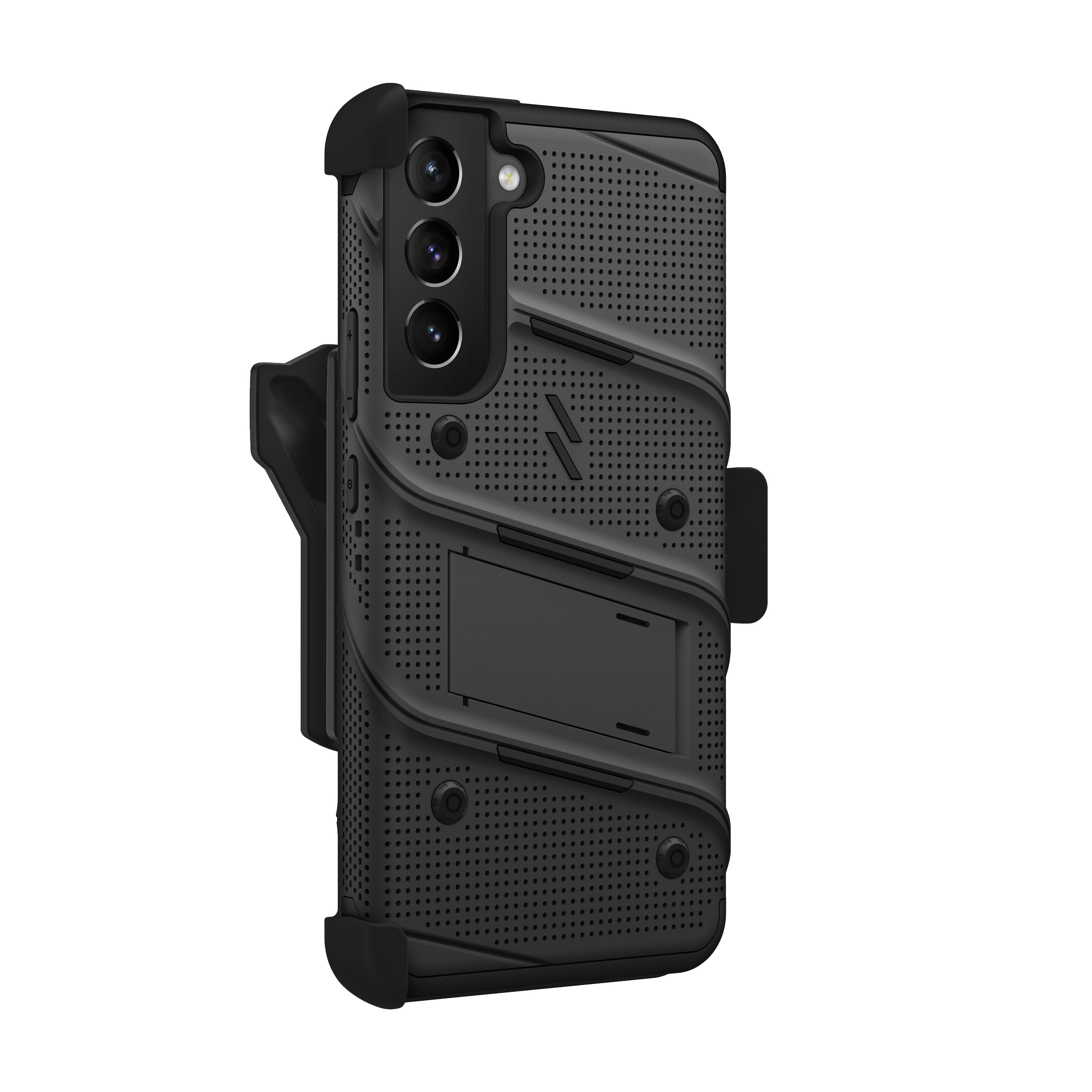 ZIZO BOLT Bundle for Galaxy S22 Plus Case with Screen Protector Kickstand Holster Lanyard - Black