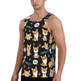 thumbnail image 2 of Lsque Cute Dogs Corgi Pattern Mens Tank Tops Muscle Athletic Quick Dry Sleeveless Workout Fitness T Shirts Beach Tank Top, Loose-fit Sleeveless Shirt for Men-3X-Large, 2 of 7