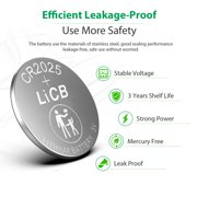 LiCB CR2025 Lithium Batteries 3 Volt Coin & Button Cell (10 Pack)