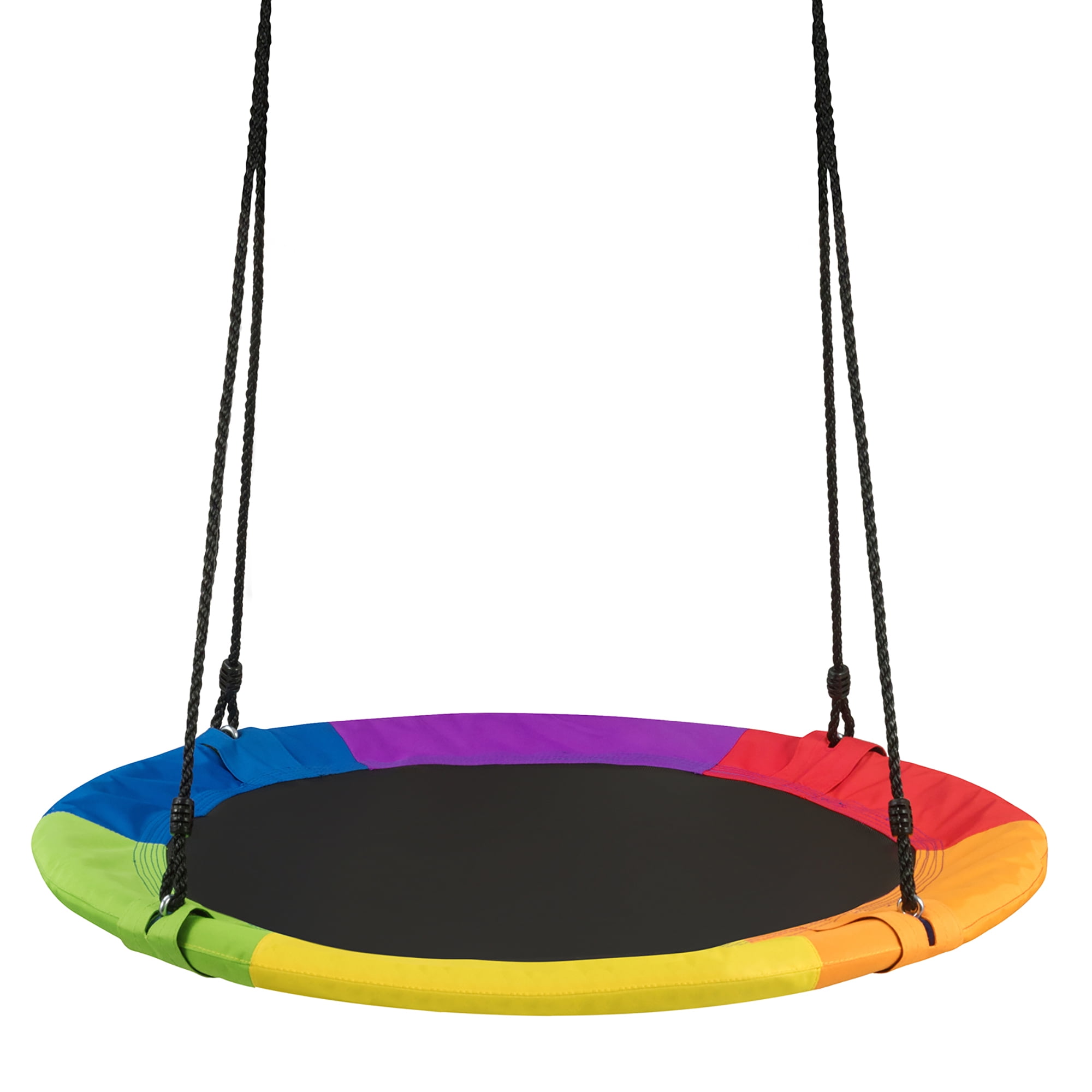 Costway 40 Saucer Tree Swing Round Platform Outdoor Swing With Pillow And Handle NP10048CL The