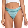 thumbnail image 1 of Fotbe Teal Turquoise Wood Tanga Sin Costuras para Mujer con Estampado – Panties Invisibles, Transpirables y Cómodos para Uso Diario-3X-Large, 1 of 6