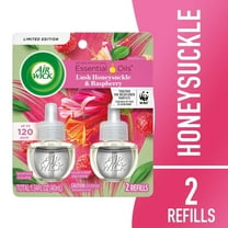 Air Wick Plug-In Scented Oil Air Freshener Warmer Refills, Honeysuckle and Raspberry, 2 Count