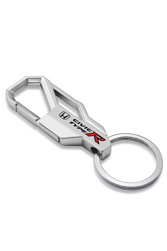 Honda Civic Type-R Silver Carabiner-style Snap Hook Metal Key Chain