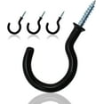 thumbnail image 1 of PHITUODA 50Pcs 3/4-Inch Cup Hooks Ceiling Hooks, Plastic-Covered Metal Screw-in Hooks, Black, 1 of 8