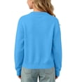 thumbnail image 4 of BXJX Girls Open Front Cardigans, School Crew Neck Casual Long Sleeve Kids Knitted Cardigan Sweaters Sky Blue Size 8-9 T, 4 of 9