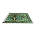 thumbnail image 2 of Ahgly Company Machine Washable Indoor Rectangle Persian Turquoise Blue Traditional Area Rugs, 8' x 12', 2 of 4
