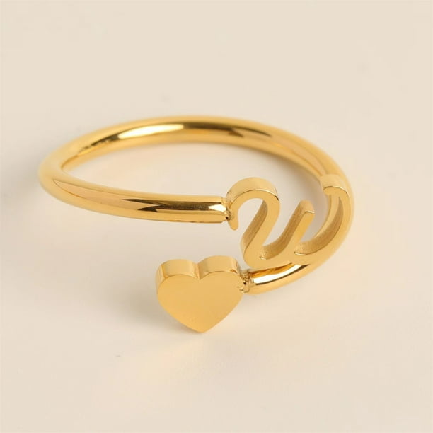 Xihbxyly Anillos de Inicial de Oro, Anillo Apilable con Letra Abierta, Joyería Ajustable con Alfabeto, Regalos Personalizados Únicos, Accesorio de Moda para Mujer, Perfecto para Mamá o Novia.