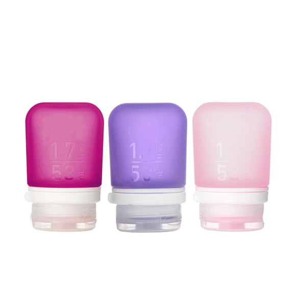 Botellas de viaje humangear GoToob+, silicona recargable, 53 ml, paquete de 3