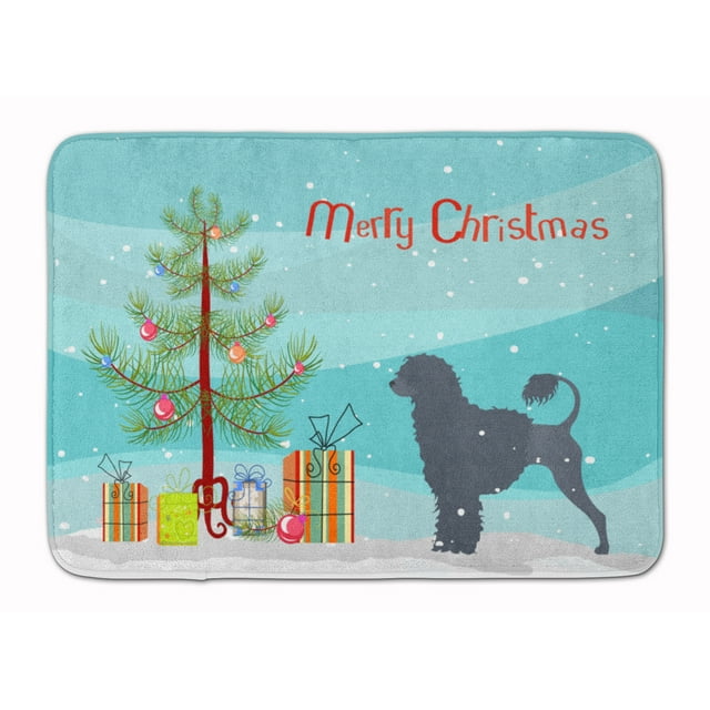Carolines Treasures BB2986RUG Portuguese Water Dog Christmas Tree Machine Washable Memory Foam Mat