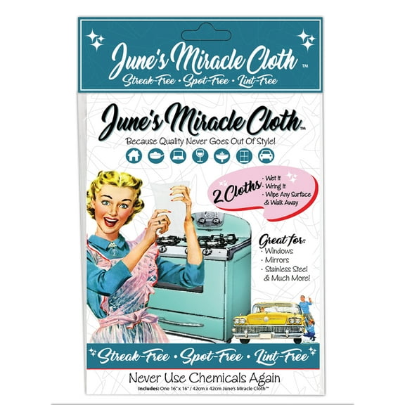 June's Miracle Cloth  Microfiber  Cleaning Cloth  16 in. W x 16 in. L 2 pk