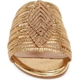 thumbnail image 4 of Cecelia New York Darleen Slide Sandals Gold Rinestone Slip On Caged Mule Flat (Gold/Gold Stone, 6.5), 4 of 6