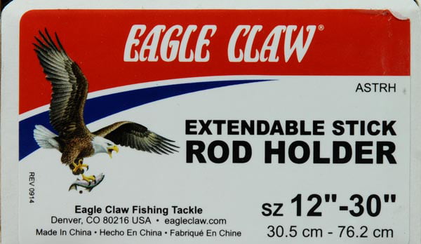 Pack of 5 Yellow Eagle Claw 30-inch Extendable Stick Rod Holders #Y0015 