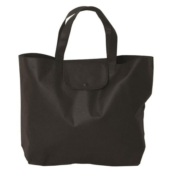 Debco NW6419 Go Time Gatherer Folding Non Woven Tote Bag - Black