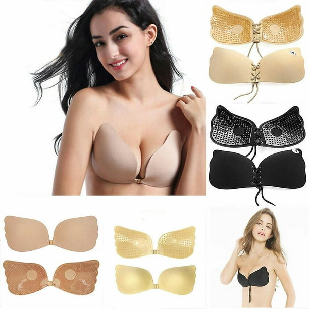 Women Strapless Bra Gather Chest Patch Breathable Non-slip Push-Up  Invisible Bra 