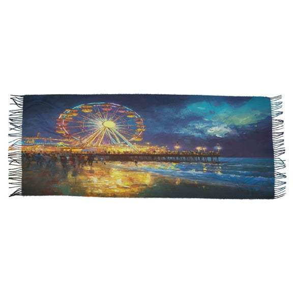 BZSMCE Women Scarf Wonderful Ferris Wheel Simple Pattern Soft Warm Long Large Scarves