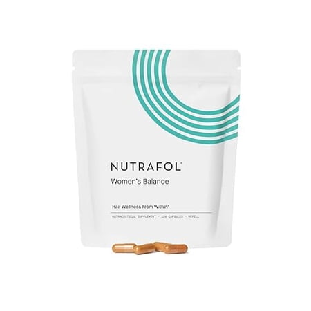 Women's Balance Hair Growth Supplements, Ages 45 and Up, Clinically Proven for Visibly Thicker Hair and Scalp Coverage in 3-6 Months, Dermatologist Recommended