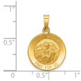 thumbnail image 2 of 14k Yellow Gold Catholic Patron Saint Michael Medal Brushed Matte Finish Pendant Charm - 17mm x 15mm, 2 of 4