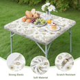 thumbnail image 4 of White Sun Moon Cloud Star Pattern Square Fitted Tablecloth with Elastic Edge,Square Table Cover,Washable Elastic Table Cover for Home Kitchen Party Decor 34"x34", 4 of 6