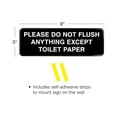 thumbnail image 3 of Excello Global Products Please Do Not Flush Wall Sign 9x3 Black/White 3Pk, 3 of 5