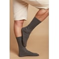 thumbnail image 4 of Lightweight Latex-Free 100% Organic Cotton Crew Socks (2 pairs /pack | Size: L | Color: Melange Grey ), 4 of 4