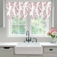 thumbnail image 4 of Red Botanical Balloon Curtains for Bedroom/Front Door/Bathroom, Pastoral Elegant Spring Floral Tie Up Curtains 63 Inch Length Light Filtering Kitchen Curtains Shades for Windows 46"x63", 4 of 8