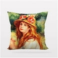 thumbnail image 4 of 3S Brother'S World Classic Art Masterpiece Series Set Of 4 Hidden Zipper Cushion Covers Pierre Auguste Renoir-Girls - 12" to 30" Sizes Art Home Décor Printed On Both Sides Each Size (26"Wx26"L), 4 of 6