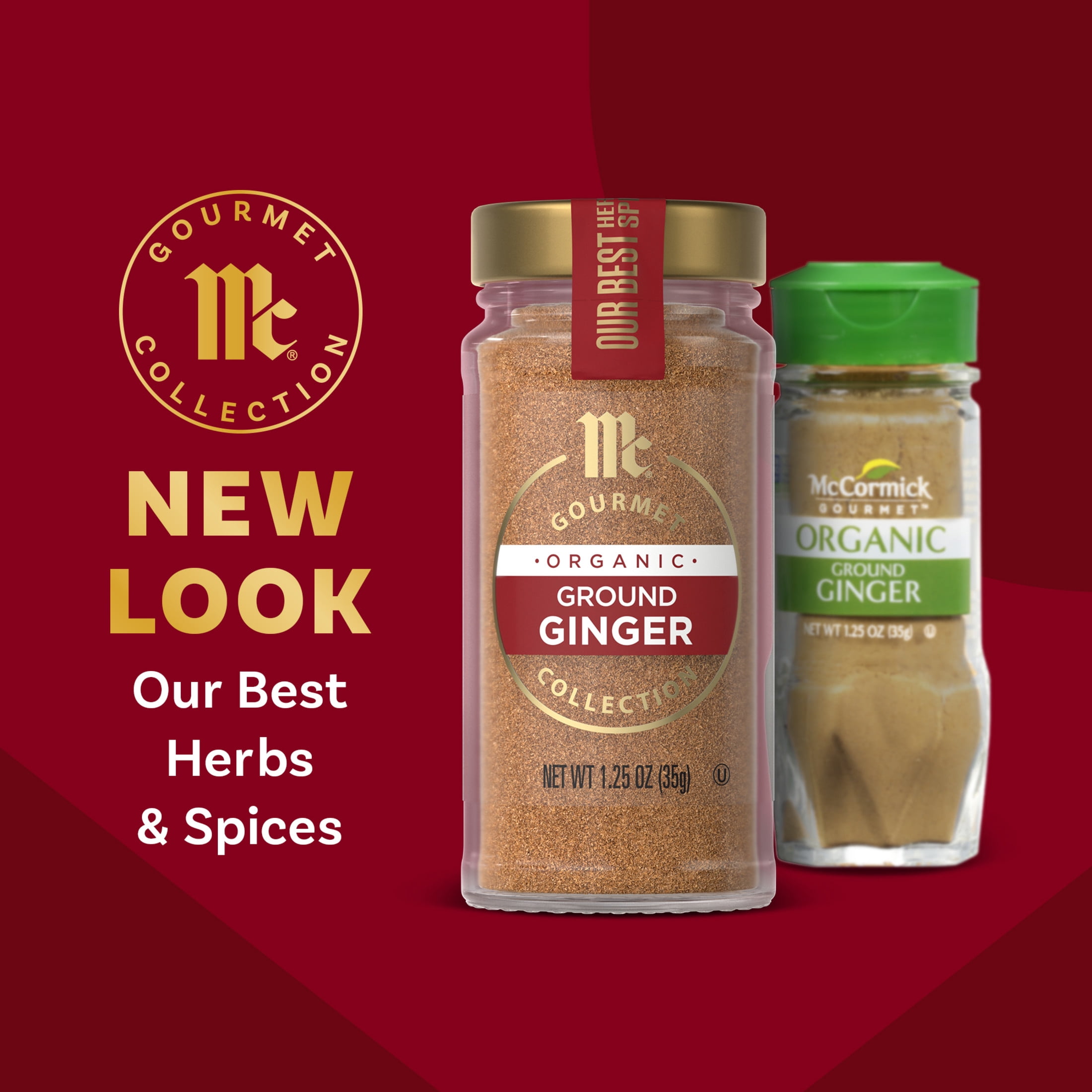 (3 pack) McCormick Gourmet Organic Ground Ginger, 1.25 oz Bottle
