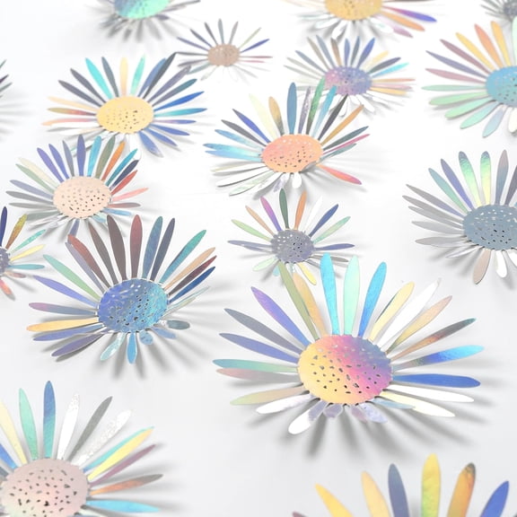 Cheerland Iridescent Flower Wall Stickers, Removable Holographic 40-Pack