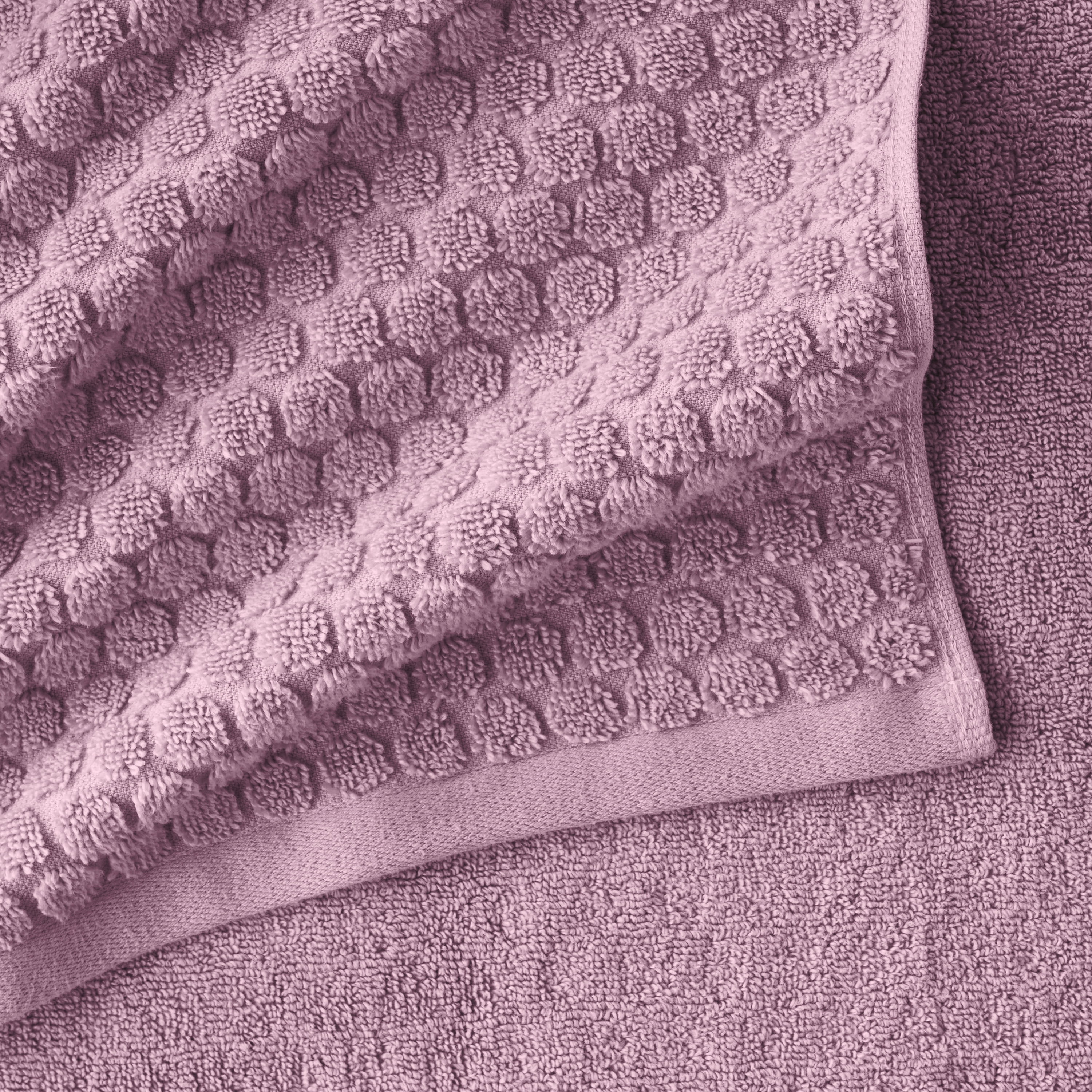 Beautiful by Drew Barrymore 6-Piece Dot Bath Towel Set, Soft 100% Cotton, Rose Pink