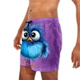 thumbnail image 6 of BRGZLK Mens Beach Shorts Summer Drawstring Waist Funny Cute Bird Emoji Print Summer Swim Trunks Novelty Beachwear Sports Vacation Shorts with Pockets, 6 of 6