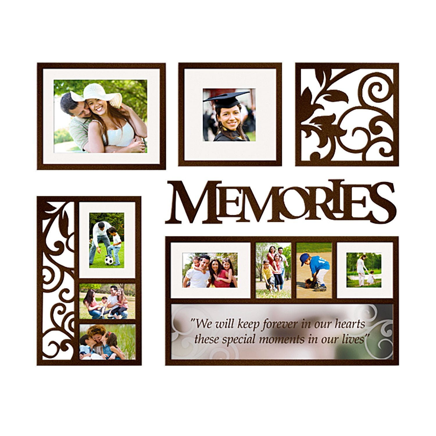 Elegant Photo Frame Complete Set With Decor Accessories (5 Frame + 1