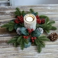 thumbnail image 3 of JIAYUEZHAO 2pcs Christmas Candle Rings,Artificial Red Berries and Pinecones Christmas Candle Wreath, for Table Centerpiece Decoration Wedding Holiday, Decor for Christmas, 3 of 9