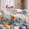 thumbnail image 6 of Fall Throw Pillow Covers&nbsp;18x18 Inch Set of 2 Orange Pumpkin Decorative Pillow Covers Blue Pumpkin Leaves Cushion Cover Pillowcase for Sofa Couch Bed Home Decor, 6 of 9