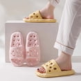 thumbnail image 4 of HNMKIU Unisex Openwork Bath Slippers for Couples Water Friendly for Outdoor Shower and Indoor Home Comfort Women's Slippers Yellow,37, 4 of 6