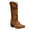 Brown, variant on Cowboy Boots for Women Sunflower Embroidery Stitched Square Toe Low Heel Boot Ladies Mid-Calf Cowgirl Western Boots Pointy Toe Fashion Boots Khaki Brown Coffee US 6-10.5