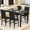 Black 1+Black 1, variant on MOOSENG Dining Table Set for 4, Faux Marble Kitchen Table and Chairs Set of 4, 5-Piece Dining Room Set with PU Leather Upholstered Chairs for Small Space, Gray