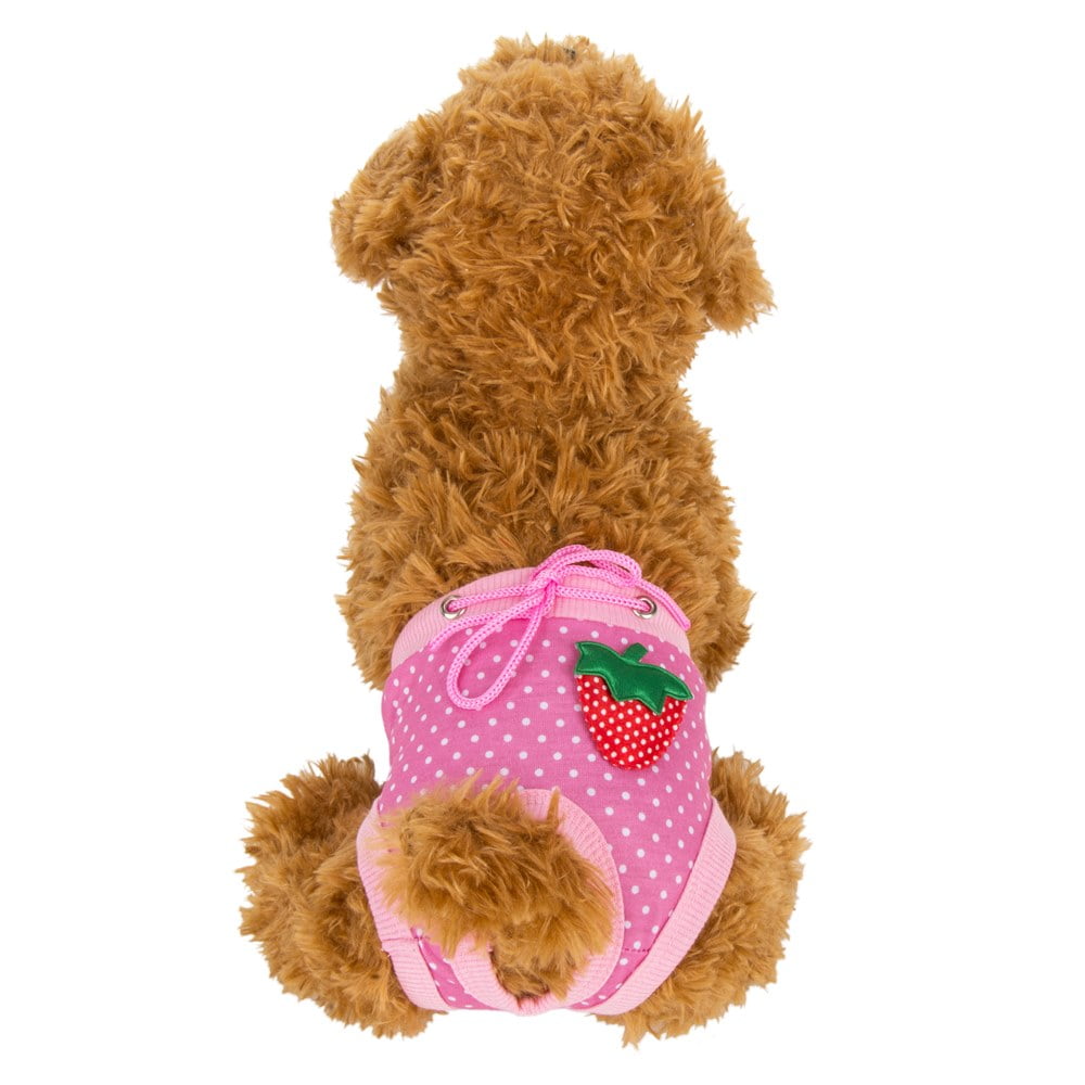CUECUEPET Reusable and Comfortable Physiological Sanitary Panty Wear for Female / Girl Dogs or Puppies ( Pink / White Polka Dots) [Multiple Sizes Available]