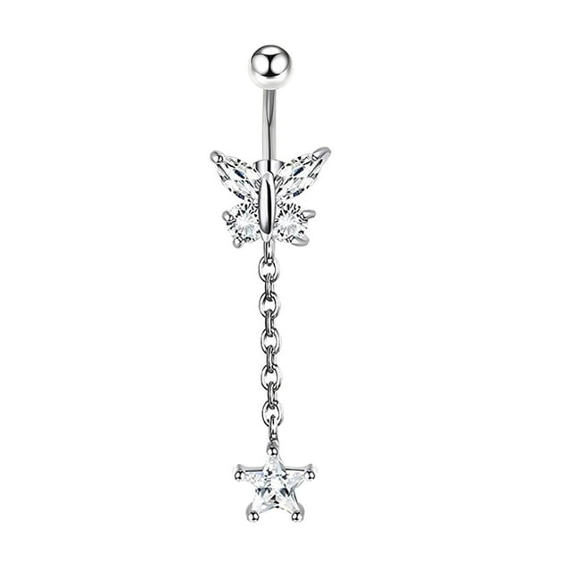 Belly Button Rings Dangle For Women Surgical Steel Navel Rings Body Piercing Jewelry