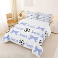 thumbnail image 2 of Erosebridal Kawaii Soccer Queen Comforter Set,Cute Bow Knot Print Bedding Comforter Set For Girls Kids,Reversible Black 3-Piece, 2 of 7