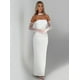thumbnail image 5 of DGLUKE Elegantes vestidos largos sin tirantes para mujer Verano 2025 Sexy fruncido ajustado maxi vestido burdeos vestido de fiesta de noche con guantes, 5 of 5