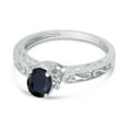 thumbnail image 3 of 10k White Gold Oval Sapphire And Diamond Ring, 3 of 6