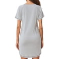 thumbnail image 2 of Hanerdun Women Nightgowns with Pocket Female Crew Neck Sleep Dress Homewear Gray M, 2 of 5