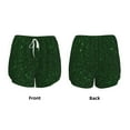 thumbnail image 3 of Rateoe Emerald Green Sparkling Printed 2 in 1 Women's Workout Shorts for Athletic Gym Running Shorts with Phone Pockets-X-Large, 3 of 7