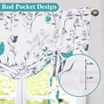thumbnail image 3 of Alishomtll Teal Gray Watercolor Floral Printed Balloon Adjustable Tie Up Valances Curtains, 42 x 63 Inch, 3 of 6
